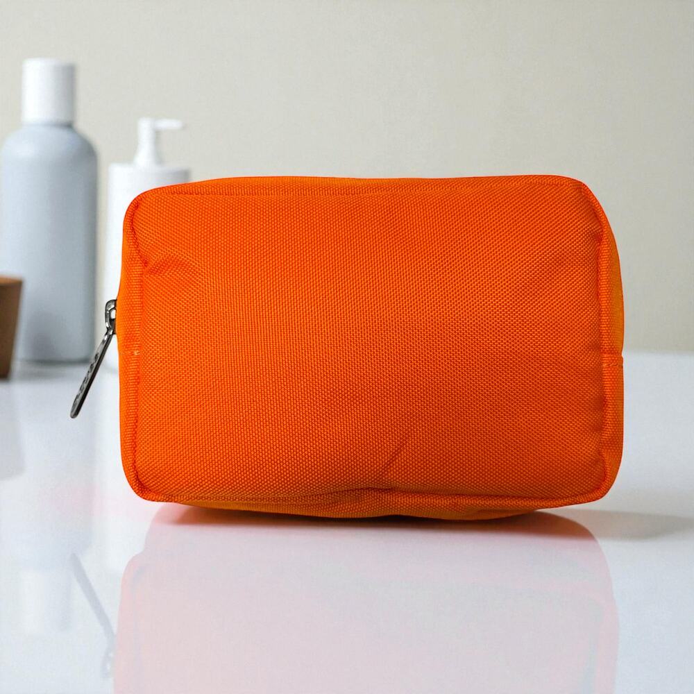 Orange Travel Toiletry Bag Organizer Compact Waterproof Cosmetic Pouch E-Tree